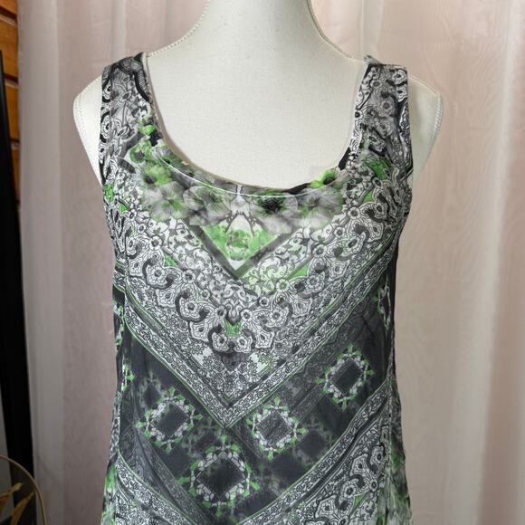 Energie Sheer Boho Tunic Tank Top Small Crochet Back Y2K Festival - Picture 3 of 13